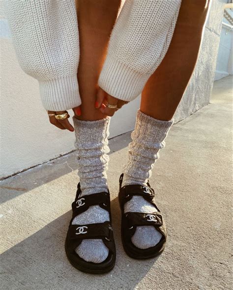 chanel sandals with socks|chanel tights for sale.